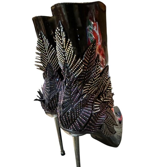 Azalea Wang Night Shift Stiletto Bootie Black‎ Size 10 - Picture 2 of 16